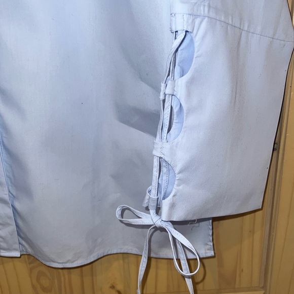 🌸🌼💙 Zara Vented Poplin Occasion Light Blue Shirt EUC - Picture 2 of 6